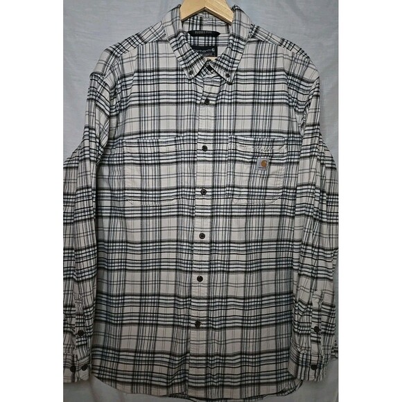 Carhartt Rugged Flex Relaxed Fit Flannel Long Sleeve Shirt, Sz XL, Plaid - Picture 1 of 10